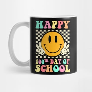 Hippie Smile Face Happy 100Th Day Of School Teacher Kids Mug